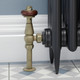 FAR-AG-OEB-BROWN-HEAD-LS01 - Faringdon Traditional Thermostatic Radiator Valve Old English Brass (Angled TRV) FAR-AG-OEB-BROWN-HEAD-LS01 - Faringdon Traditional Thermostatic Radiator Valve Old English Brass (Angled TRV)